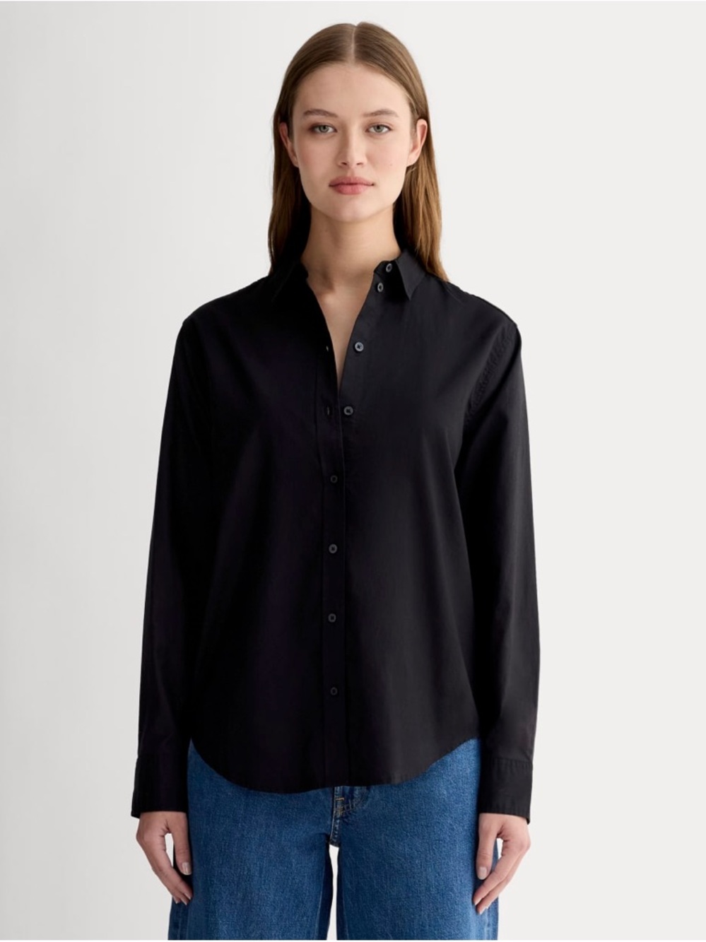 Everlane The Must-Have Shirt in Silky 100% Cotton Black Button-Up Size:4 NWT